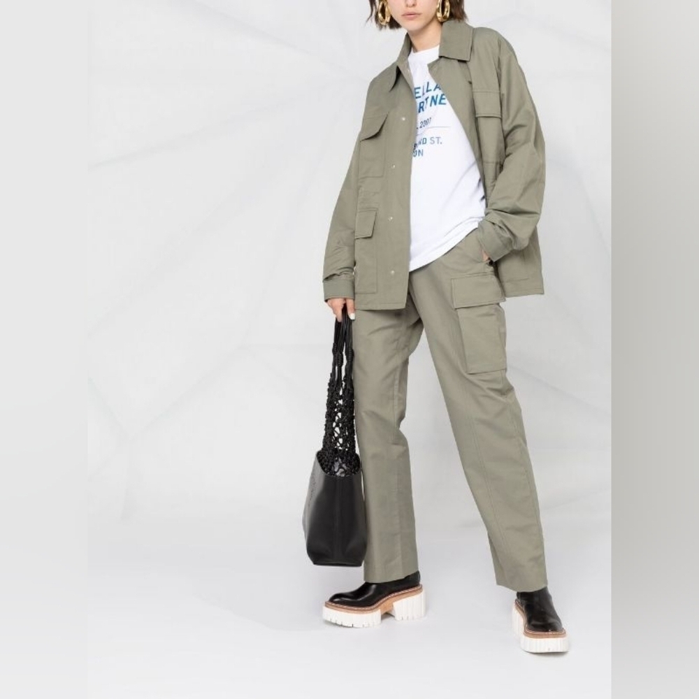 Stella McCartney White straight-leg cargo trousers size M BNWT with defect